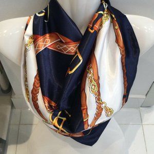 COPY - 35" LARGE HORSEBIT SADDLE SILK WRAP SCARF